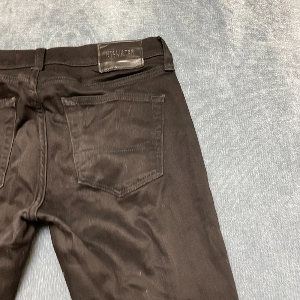 Hollister Jeans Mens 30x30 Black Denim Low Rise Streetwear Grunge Skinny Leg